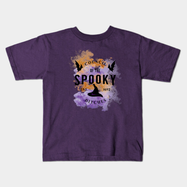 Council of the Spooky Bitches Kids T-Shirt by casualteesinc