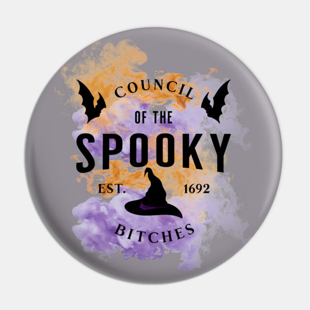 Council of the Spooky Bitches Pin by casualteesinc