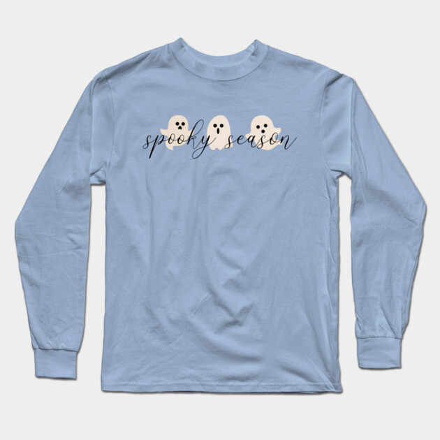Spooky Season Ghosts Long Sleeve T-Shirt by casualteesinc