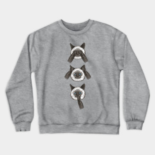 No Evil Siamese Cat Crewneck Sweatshirt