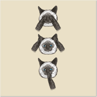 No Evil Siamese Cat Posters and Art