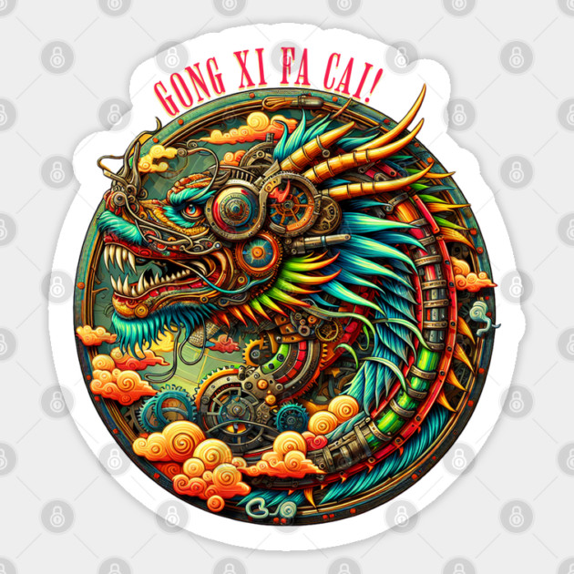 Steampunk Chinese New Year Dragon Sticker by HolidayBug