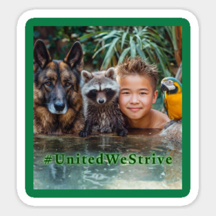 United We Thrive A Sticker