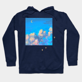 Moon Clouds Escaped Stars Hoodie