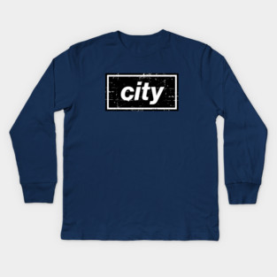 The Black City Football Oasis Indie Music Manchester Kids Long Sleeve T-Shirt