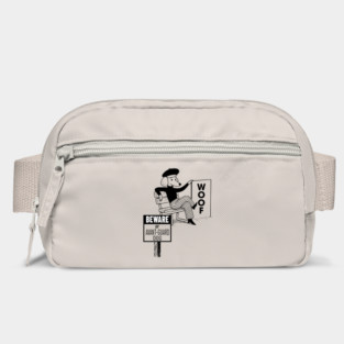 Funny Beware of Avant-Guard Dog in Hipster Parisian Clothes Bag