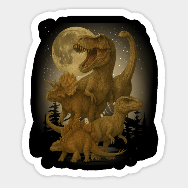 Velociraptor Dinosaur Moonlight Magnet by JessArty