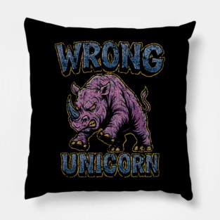 Angry Pink Rhino Pillow