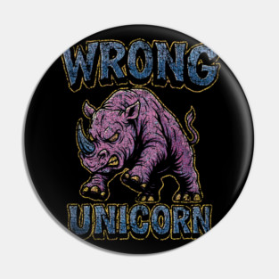Angry Pink Rhino Pin