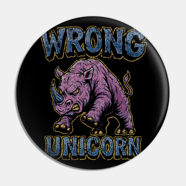 Angry Pink Rhino Pin by Wrongteeshirt