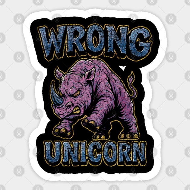 Angry Pink Rhino Sticker by Wrong