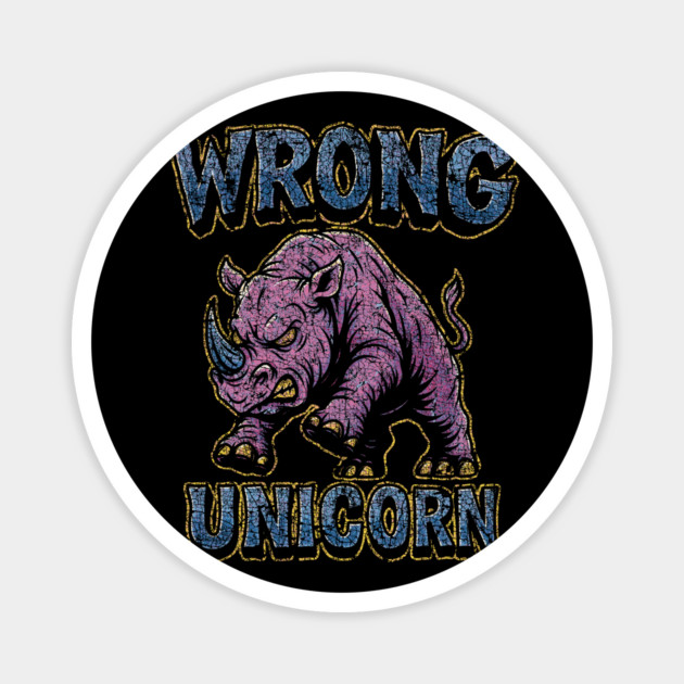 Angry Pink Rhino Magnet by Wrong