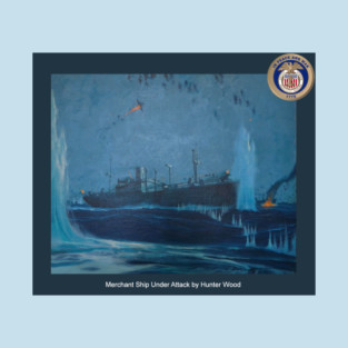 Merchant Ship Under Attack by Hunter Wood T-Shirt