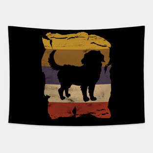 Bernese Mountain Dog Distressed Vintage Retro Silhouette Tapestry
