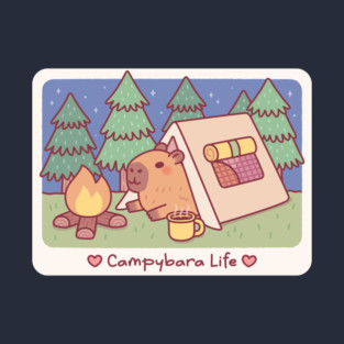 Cute Capybara Chilling In Tent Campybara Life T-Shirt
