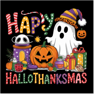 Hallothanksmas Celebration Sublimation Posters and Art