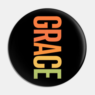 GRACE Vertical Typography – Olive Solar Gradient Christian Shirt Pin