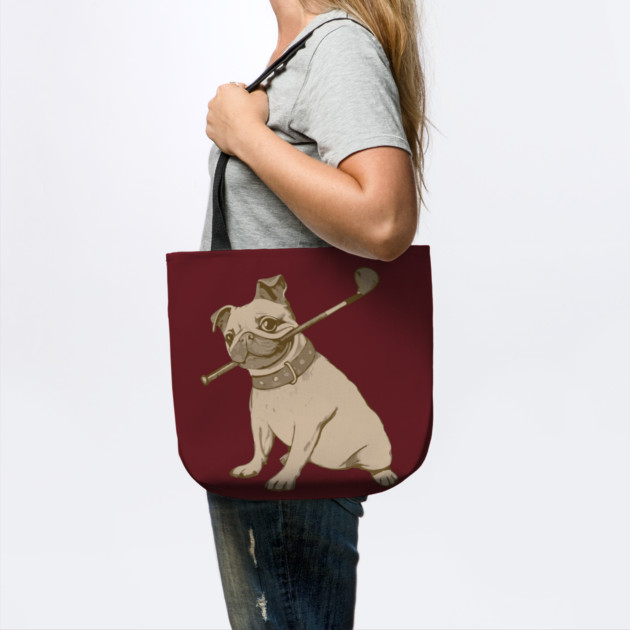 Vintage Pug and Golf Club Illustration – Funny Dog Art for Pet & Golf Lovers by DonWillisJrArt