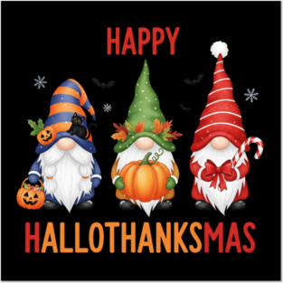 Happy HalloThankSmas Sublimation Posters and Art