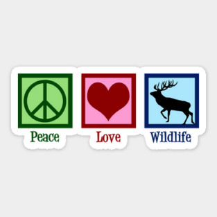 Peace Love Wildlife Sticker