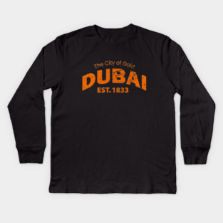 Dubai ,Uae grunge texture design Kids Long Sleeve T-Shirt