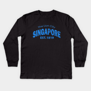 singapore grunge texture design Kids Long Sleeve T-Shirt
