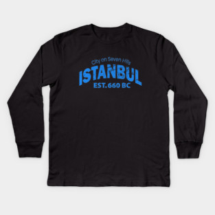 istanbul turkey grunge texture design Kids Long Sleeve T-Shirt