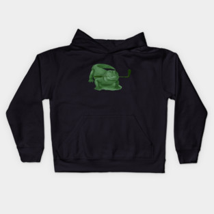 Green Alligator Golfer Illustration – Funny Wildlife Golfer Design Kids Hoodie