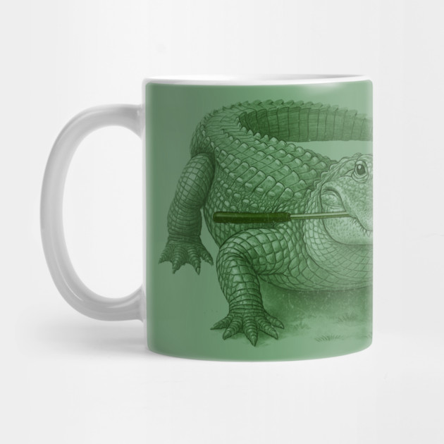 Green Alligator Golfer Illustration – Funny Wildlife Golfer Design by DonWillisJrArt