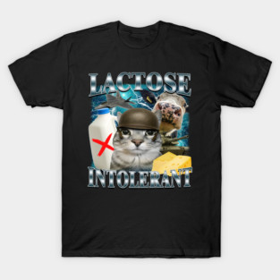 Lactose Intolerant Funny Cat Soldier T-Shirt