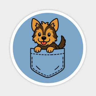 Cute Yorkie Puppy Pocket Pal Funny Yorkshire Terrier Lover Magnet