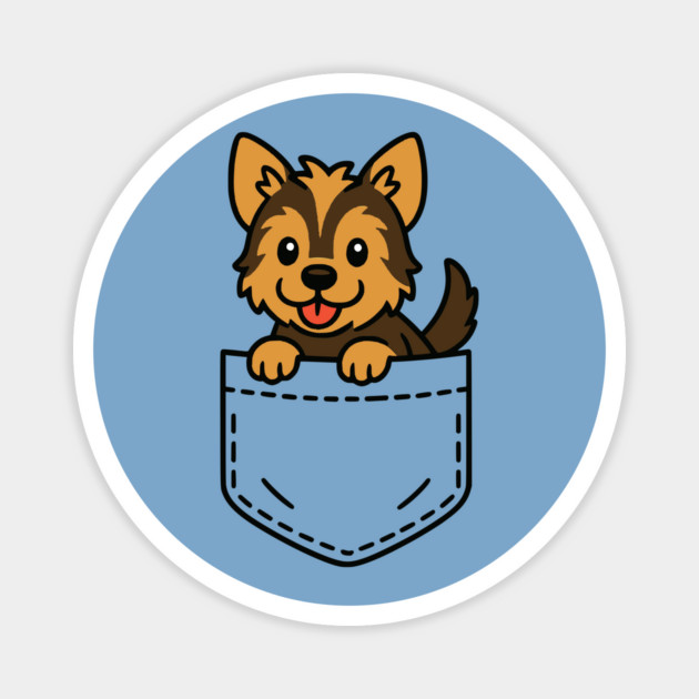 Cute Yorkie Puppy Pocket Pal Funny Yorkshire Terrier Lover Magnet by Yesteeyear
