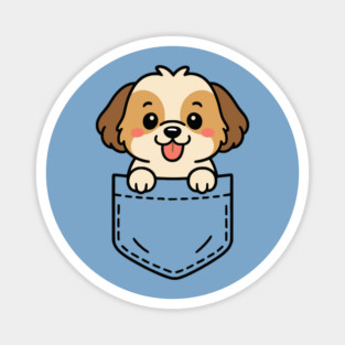 Cute Shih Tzu Puppy Pocket Pal Funny Shih Tzu Small Dog Magnet