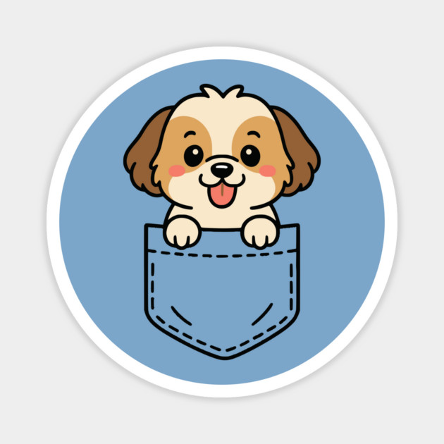 Cute Shih Tzu Puppy Pocket Pal Funny Shih Tzu Small Dog Magnet by Yesteeyear
