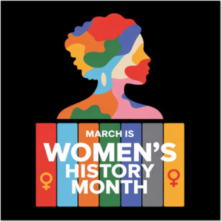 National Women's History Month 2025 Man and Woman Posters and Art