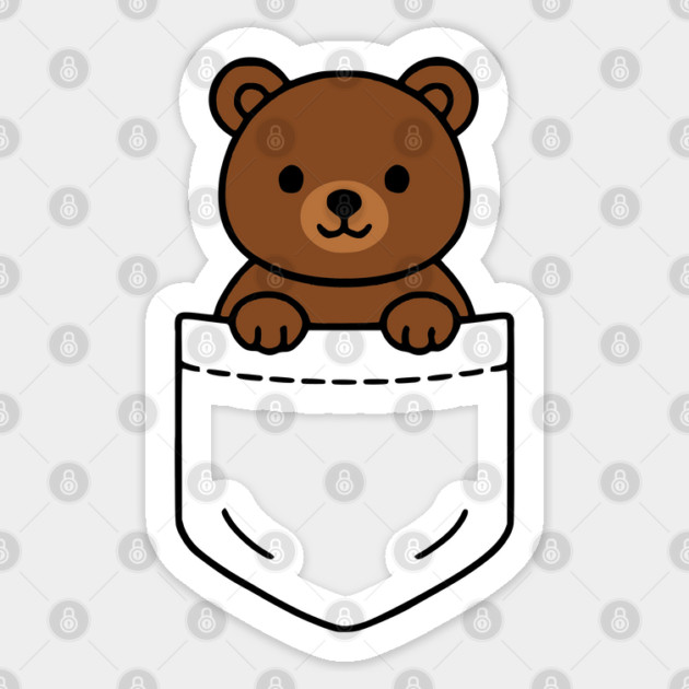 Cute Bear Pocket Pal Funny Teddy Bear Wildlife Forest Animal Sticker by Yesteeyear