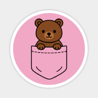 Cute Bear Pocket Pal Funny Teddy Bear Wildlife Forest Animal Magnet