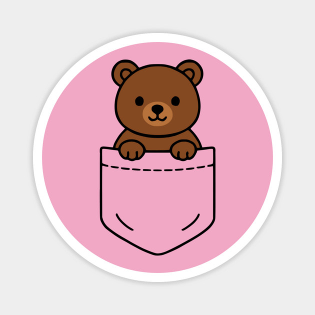 Cute Bear Pocket Pal Funny Teddy Bear Wildlife Forest Animal Magnet by Yesteeyear
