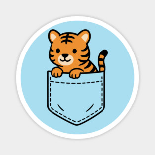 Cute Tiger Cub Pocket Pal Funny Tiger Jungle Animal Magnet