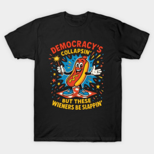 Funny Patriotic Hot Dog Meme for July 4th and Cookout Laughs T-Shirt
