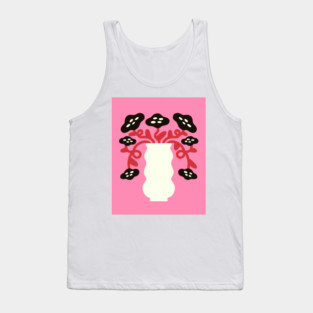 Abstract Black Lotus Flowers Tank Top