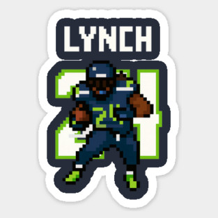 Beast Mode Pixel Art Tribute to Marshawn Lynch Sticker