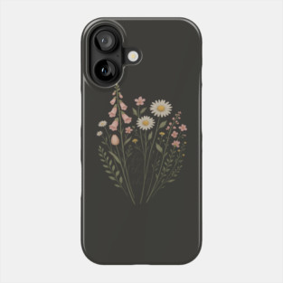 Foxglove Daisy Tulip Flower Minimal Floral Hidden Message Phone Case