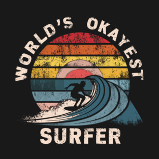 World's Okayest Surfer Distressed T-Shirt