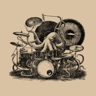 Octopus Playing Drums - Drummer Funny T-Shirt