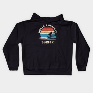 World's Okayest Surfer Kids Hoodie