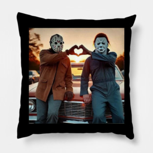 Michael and Jason Heart Hands Tshirts Funny Halloween M4112 Pillow