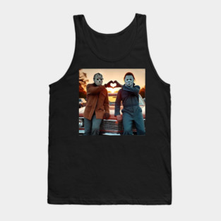 Michael and Jason Heart Hands Tshirts Funny Halloween M4112 Tank Top