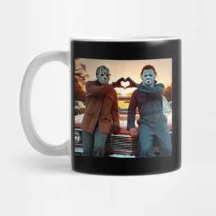 Michael and Jason Heart Hands Tshirts Funny Halloween M4112 Mug