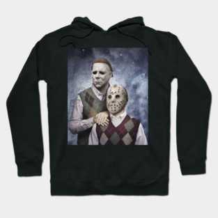 Michael Myers and Jason Voorhees Step Brothers Funny Horror Movie Characters Tshirts Halloween  M4118 Hoodie